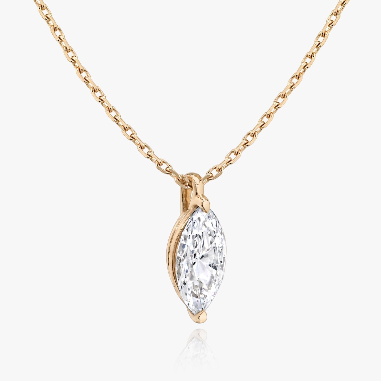 1.0 CT Marquise Lab-Grown Diamond Solitaire Necklace in Gold