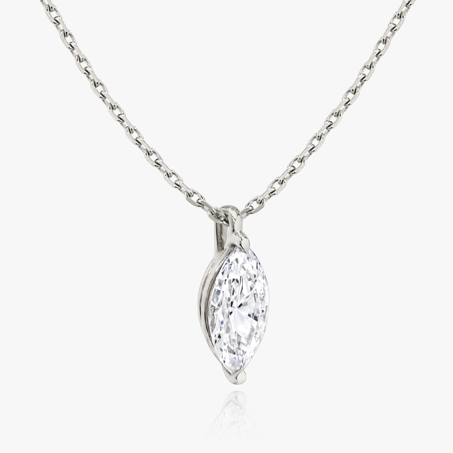 1.0 CT Marquise Lab-Grown Diamond Solitaire Necklace in Gold