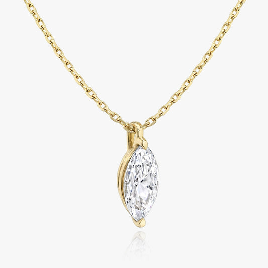 1.0 CT Marquise Lab-Grown Diamond Solitaire Necklace in Gold