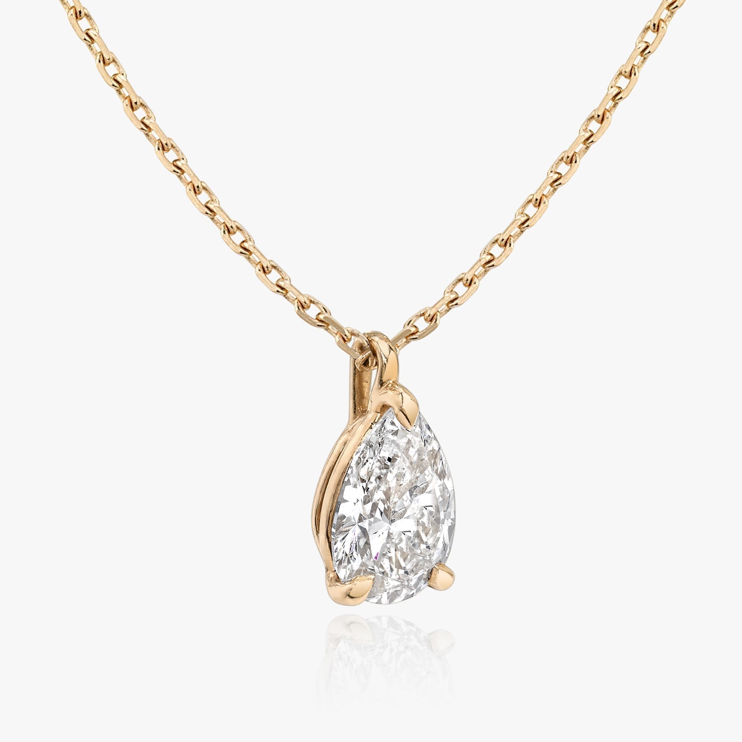 Elegant 1.0 CT Pear-Shaped Lab-Grown Diamond Solitaire Necklace