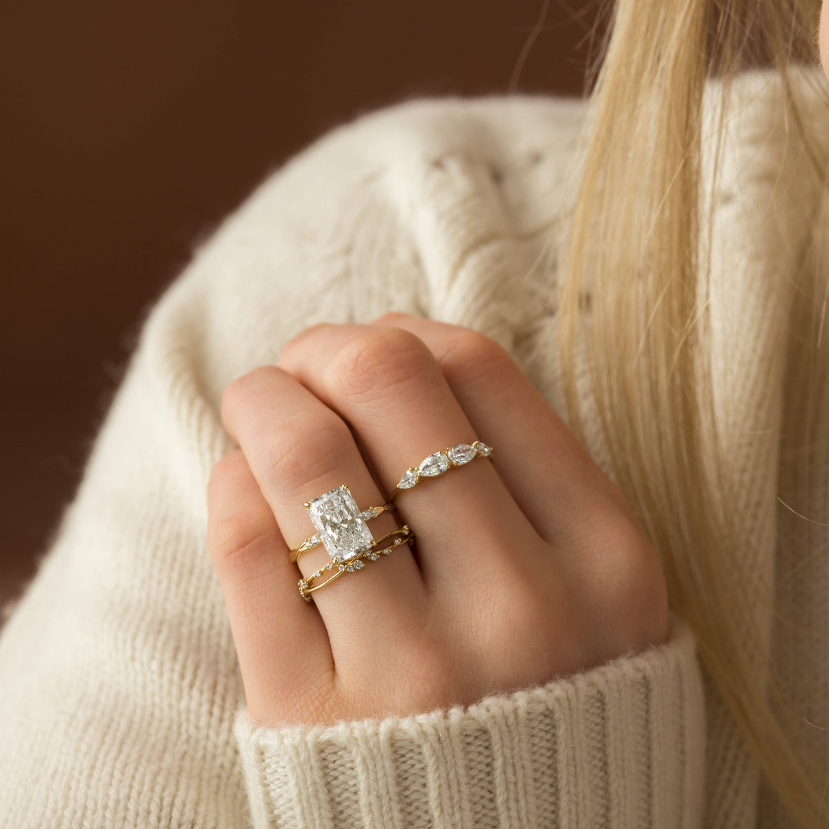 Criss Cross-Radiant Lab Grown Diamond Engagement Ring