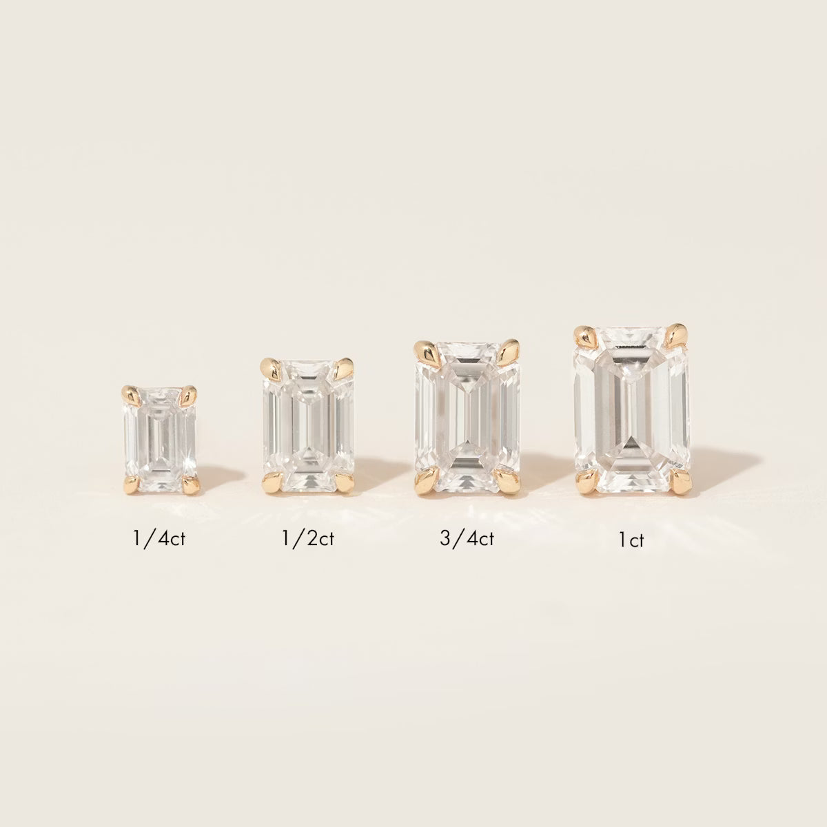 Solitaire- 0.50 CT Emerald Moissanite Stud Earrings