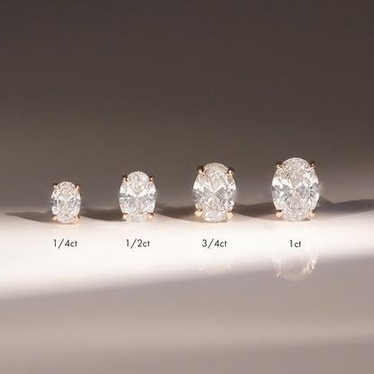 Solitaire- 0.50 CT Oval Moissanite Stud Earrings