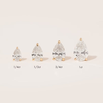 Solitaire- 0.50 CT Pear Moissanite Stud Earrings