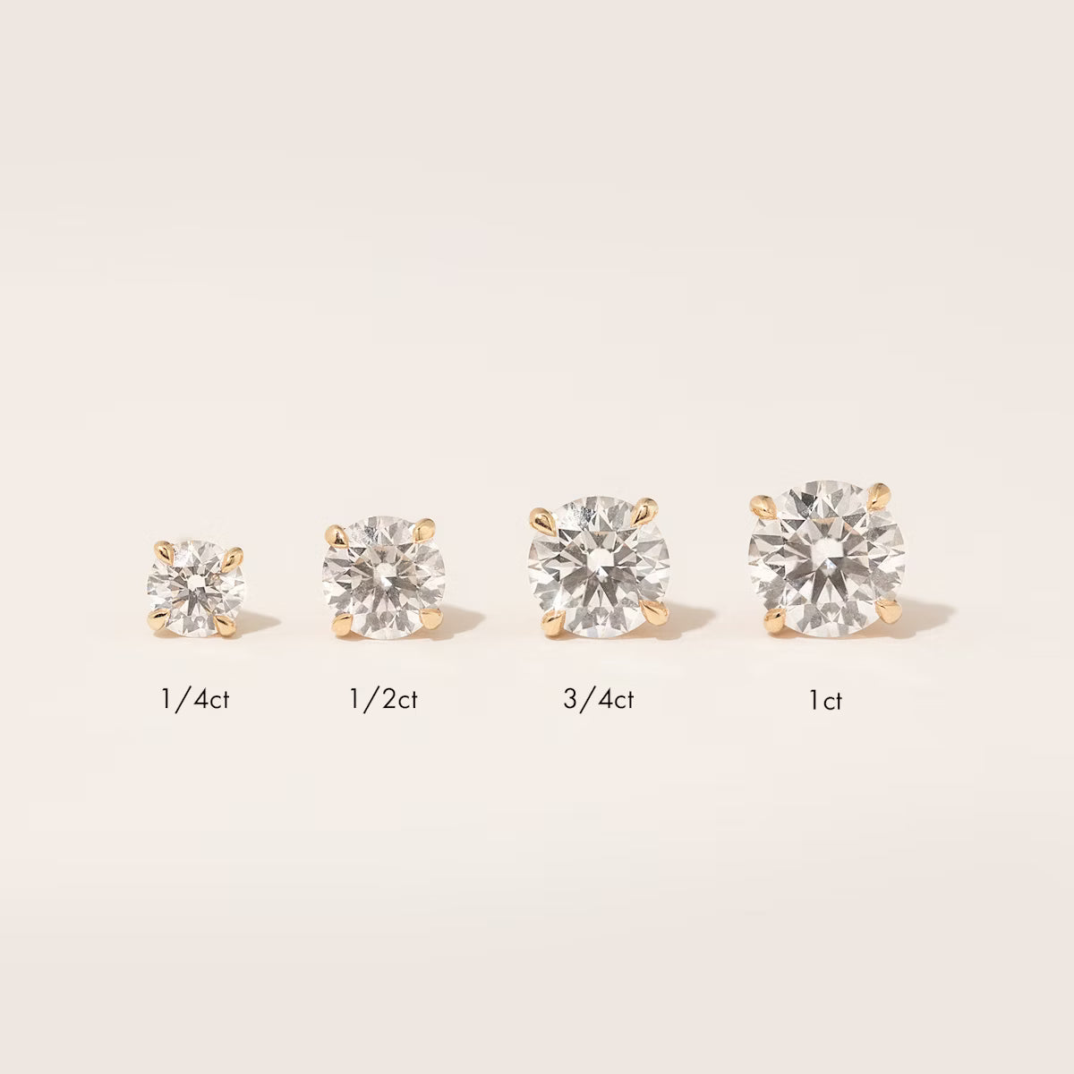 Solitaire Compass Prong- 0.5 CT Round Moissanite Stud Earrings