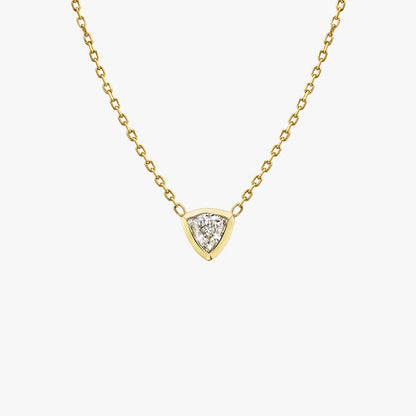 Solitaire Bezel- 0.10 CT Trillion Moissanite Necklace
