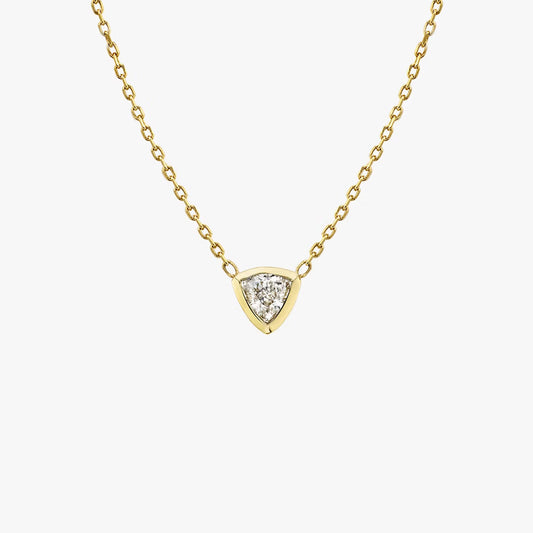 Solitaire Bezel- 0.10 CT Trillion Moissanite Necklace