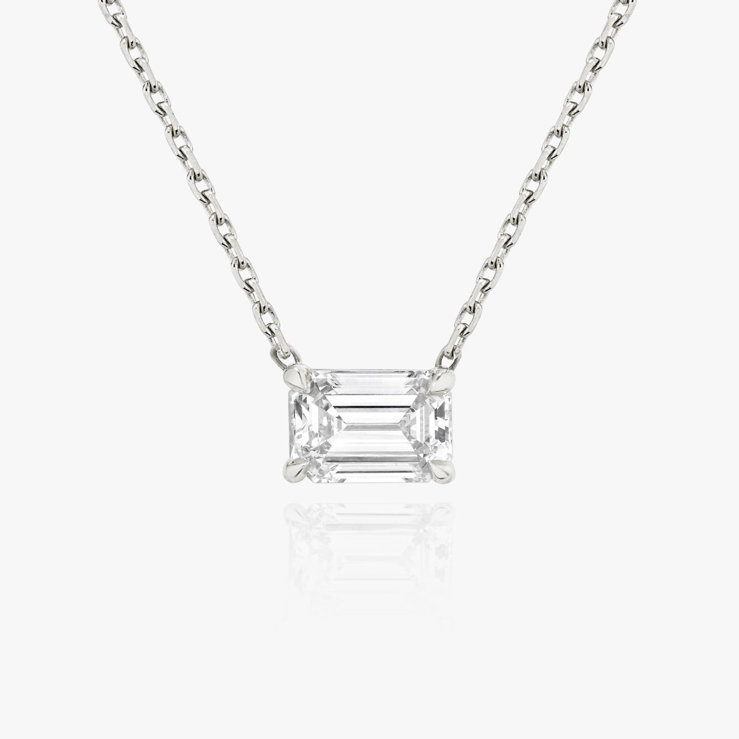 1.0 CT Emerald Cut Lab-Grown Diamond Necklace in Gold 3