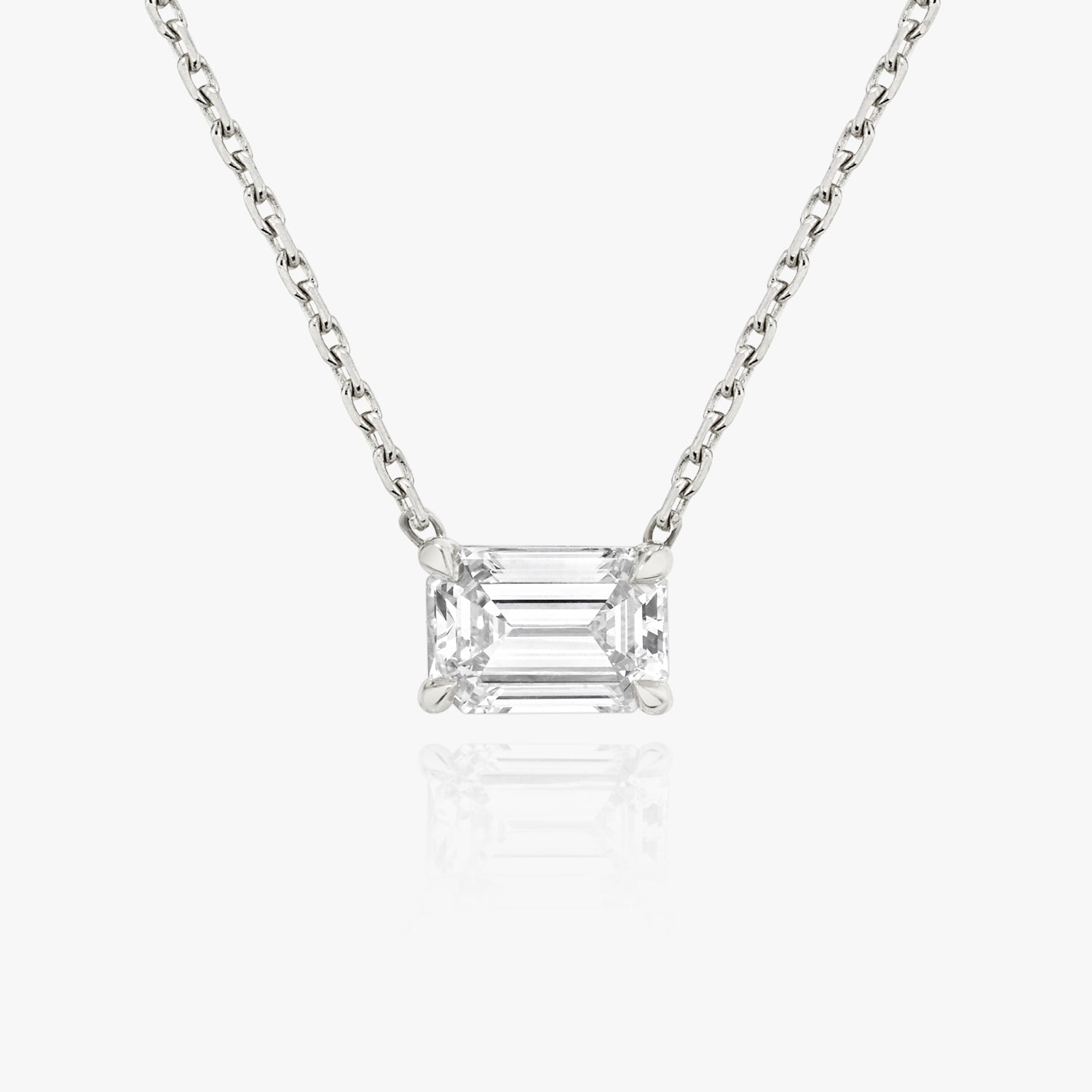 1.0 CT Emerald Cut Lab-Grown Diamond Necklace in Gold