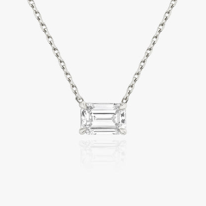 1.0 CT Emerald Cut Lab-Grown Diamond Necklace in Gold 3