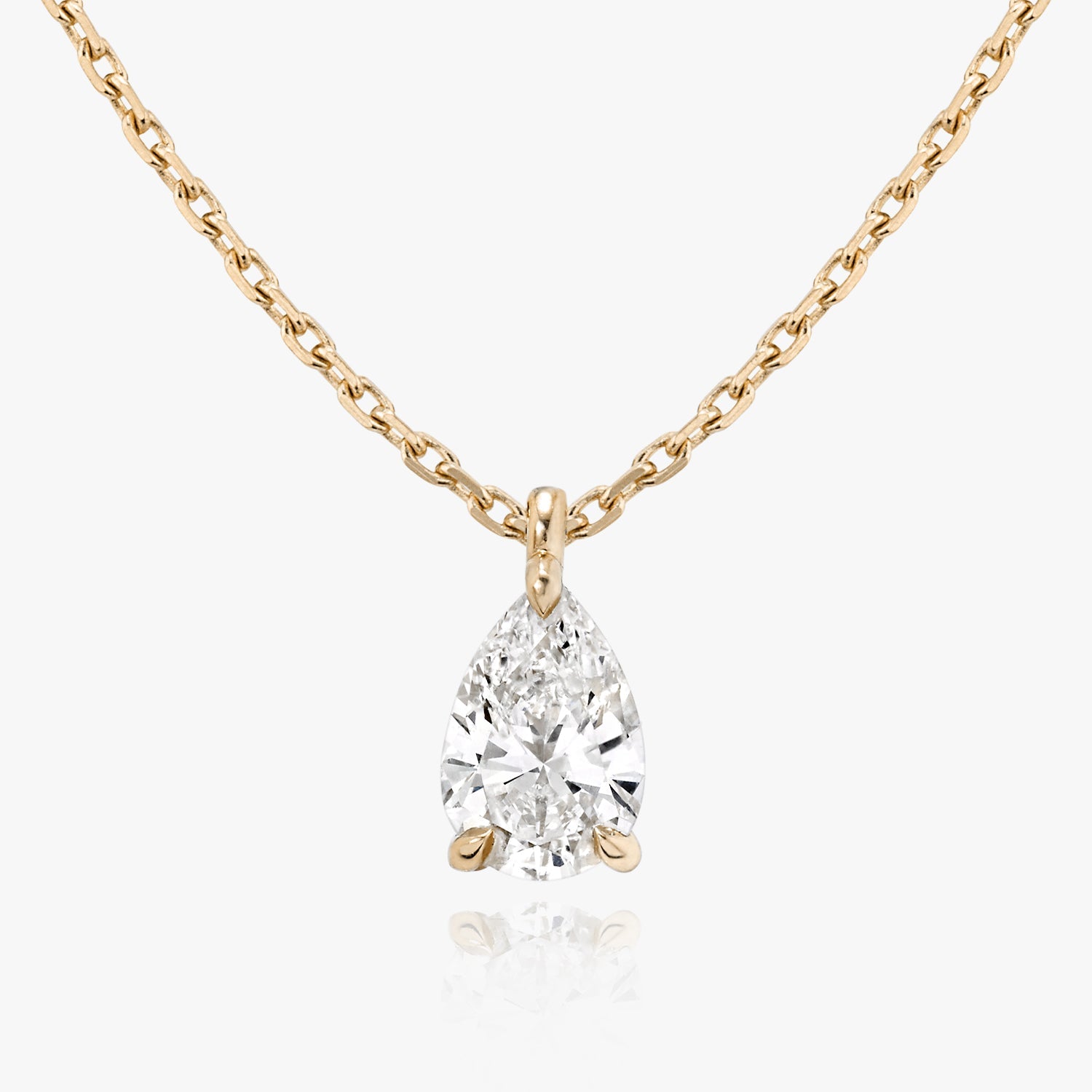 Elegant 1.0 CT Pear-Shaped Lab-Grown Diamond Solitaire Necklace