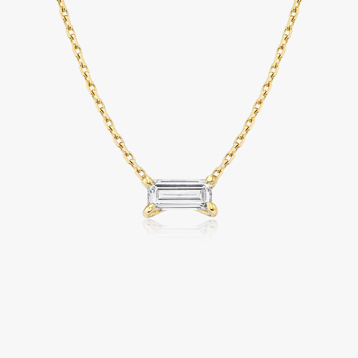 East West Solitaire- 0.25 CT Baguette Moissanite Necklace