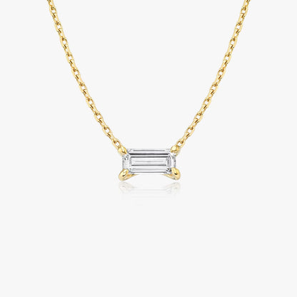 East West Solitaire- 0.25 CT Baguette Moissanite Necklace