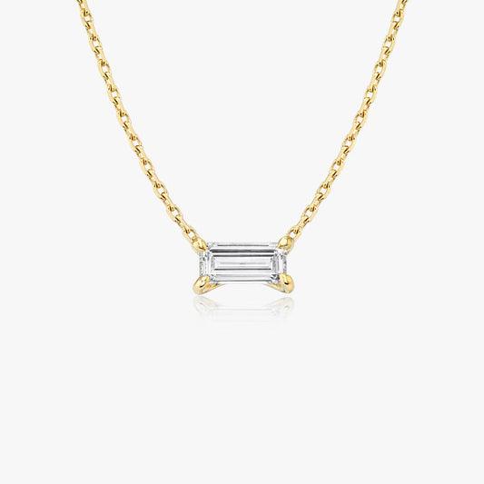 East West Solitaire- 0.25 CT Baguette Moissanite Necklace