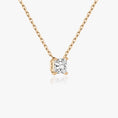 Load image into Gallery viewer, Radiant Elegance: 1.0 CT Princess Lab-Grown Diamond Solitaire Necklace
