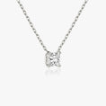 Load image into Gallery viewer, Radiant Elegance: 1.0 CT Princess Lab-Grown Diamond Solitaire Necklace
