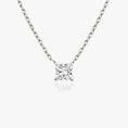 Load image into Gallery viewer, Radiant Elegance: 1.0 CT Princess Lab-Grown Diamond Solitaire Necklace
