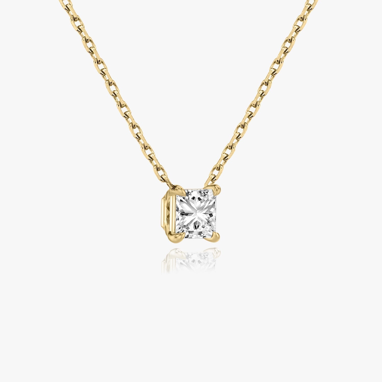 Radiant Elegance: 1.0 CT Princess Lab-Grown Diamond Solitaire Necklace