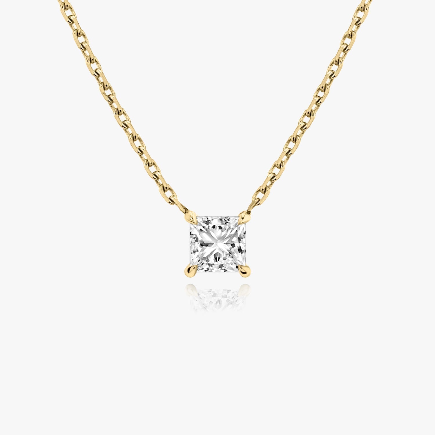 Radiant Elegance: 1.0 CT Princess Lab-Grown Diamond Solitaire Necklace