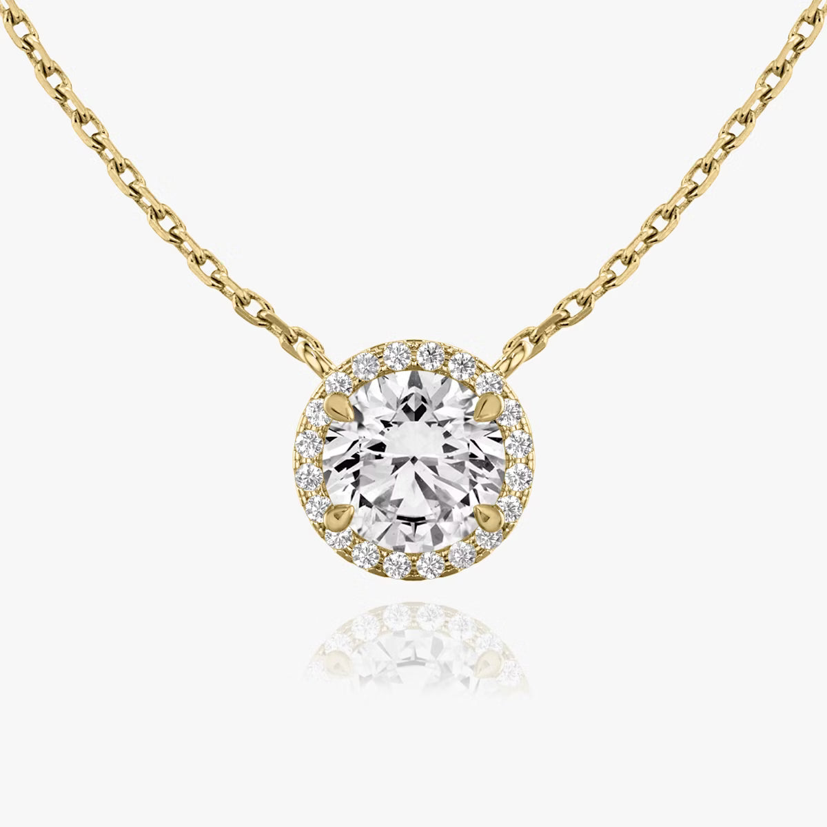 Halo- 0.22 CT Round Moissanite Necklace