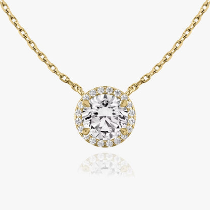 Halo- 0.22 CT Round Moissanite Necklace