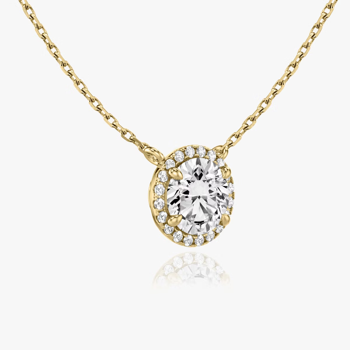 Halo- 0.22 CT Round Moissanite Necklace