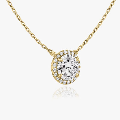Halo- 0.22 CT Round Moissanite Necklace
