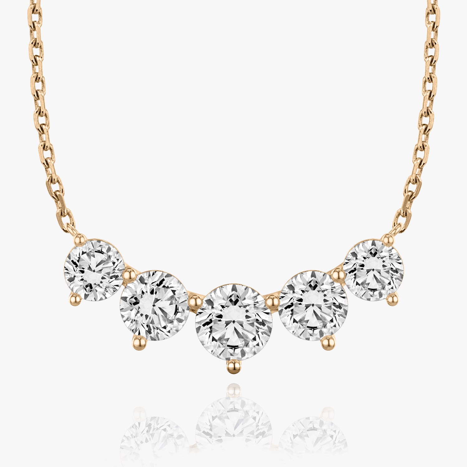 3.50 TCW Round Lab-Grown Diamond Five Stone Necklace