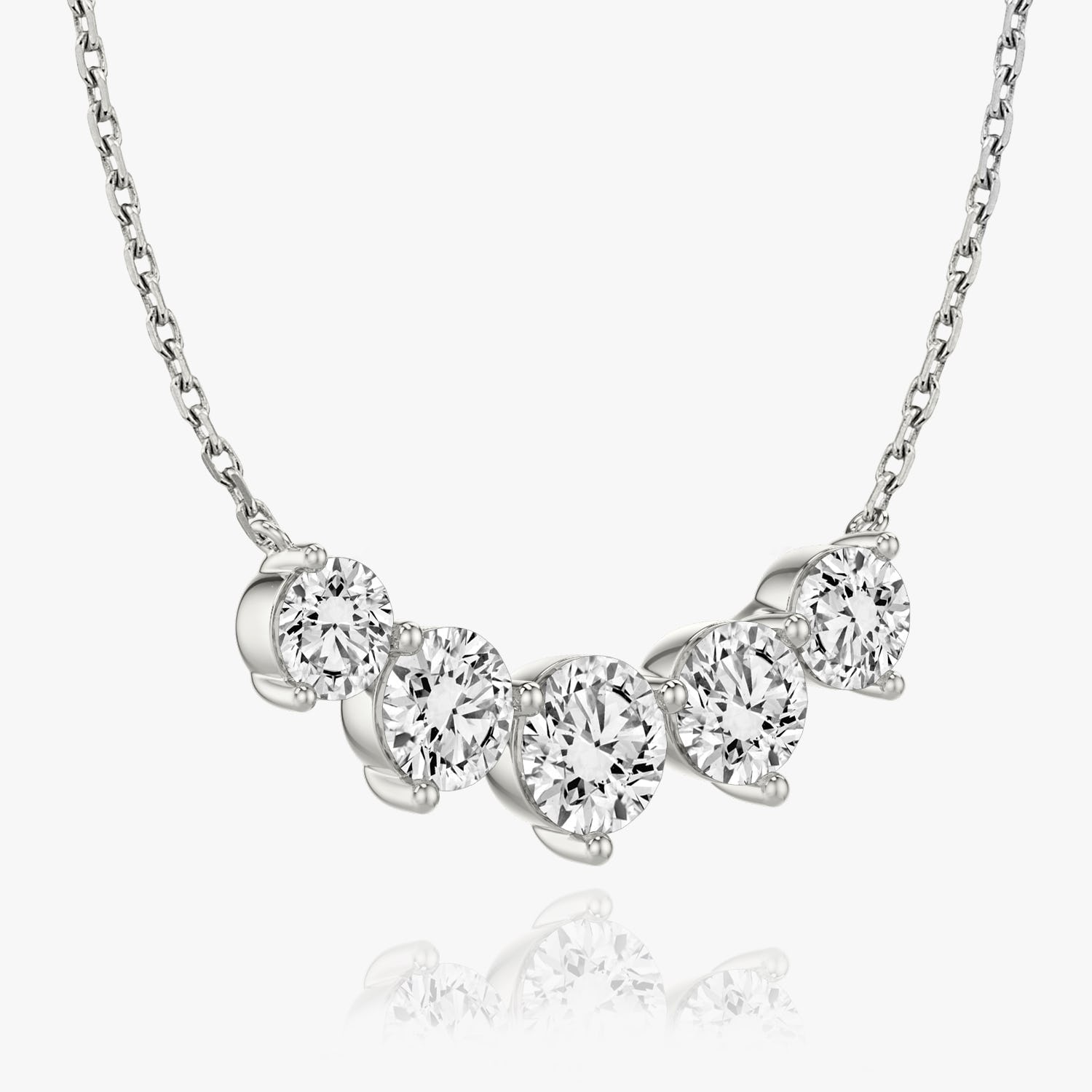 3.50 TCW Round Lab-Grown Diamond Five Stone Necklace