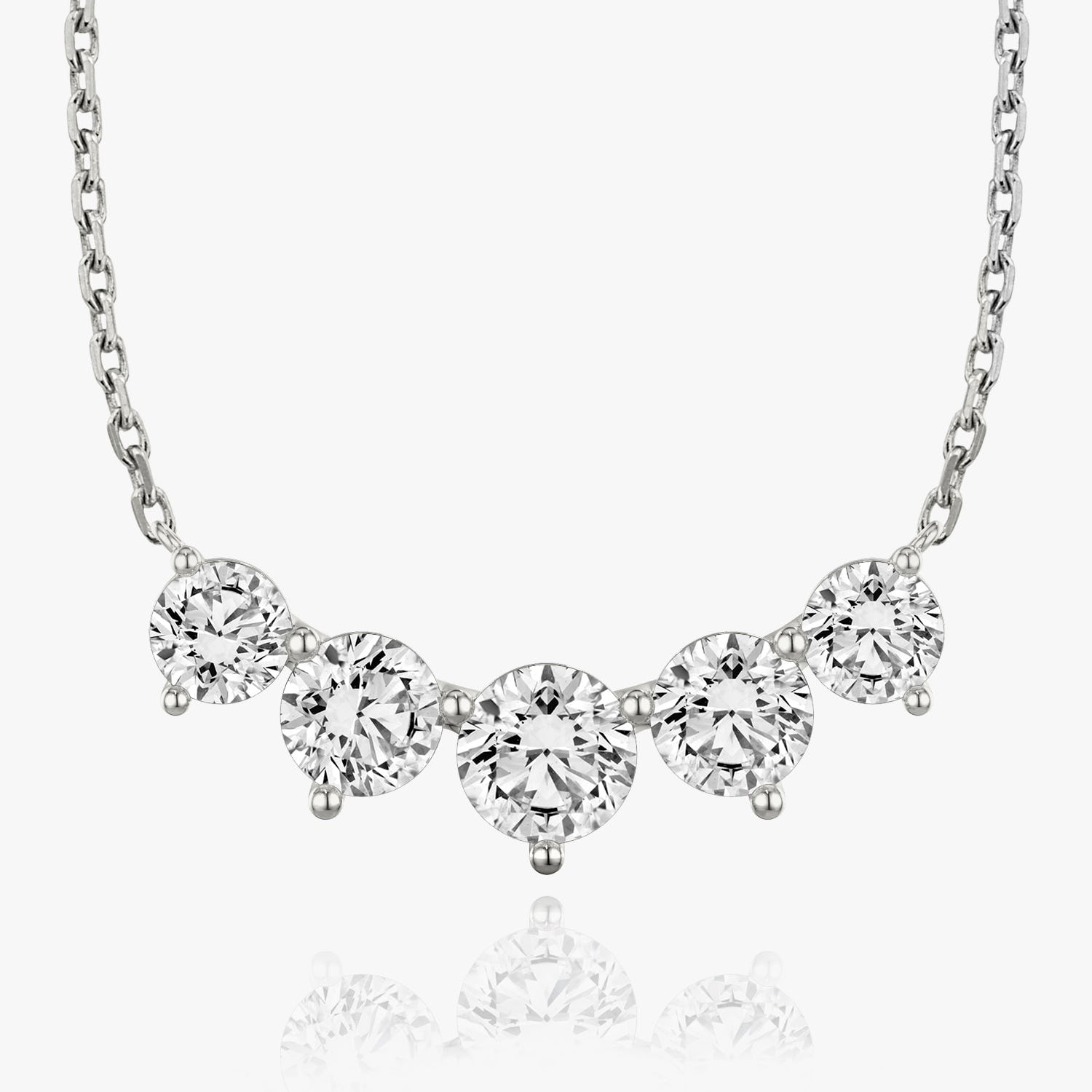 3.50 TCW Round Lab-Grown Diamond Five Stone Necklace