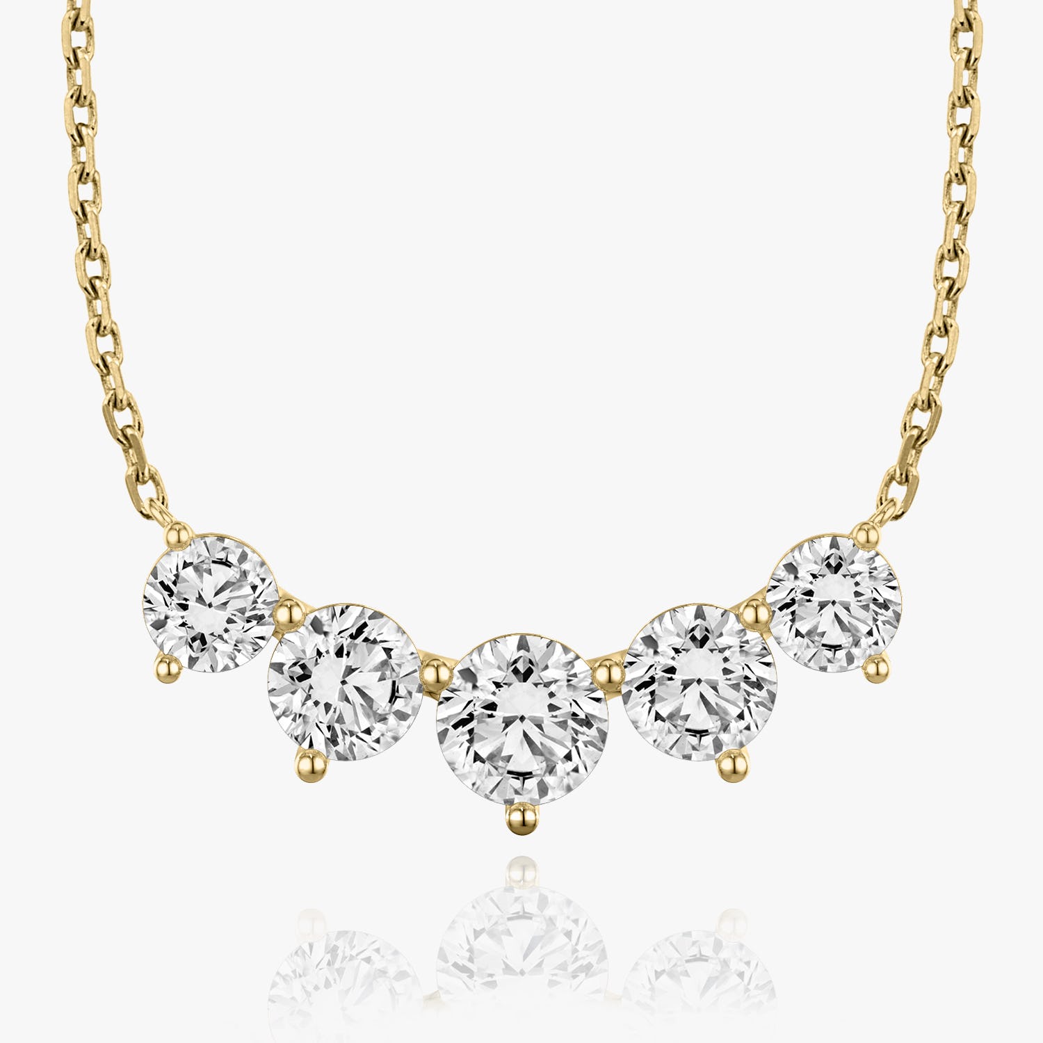 3.50 TCW Round Lab-Grown Diamond Five Stone Necklace