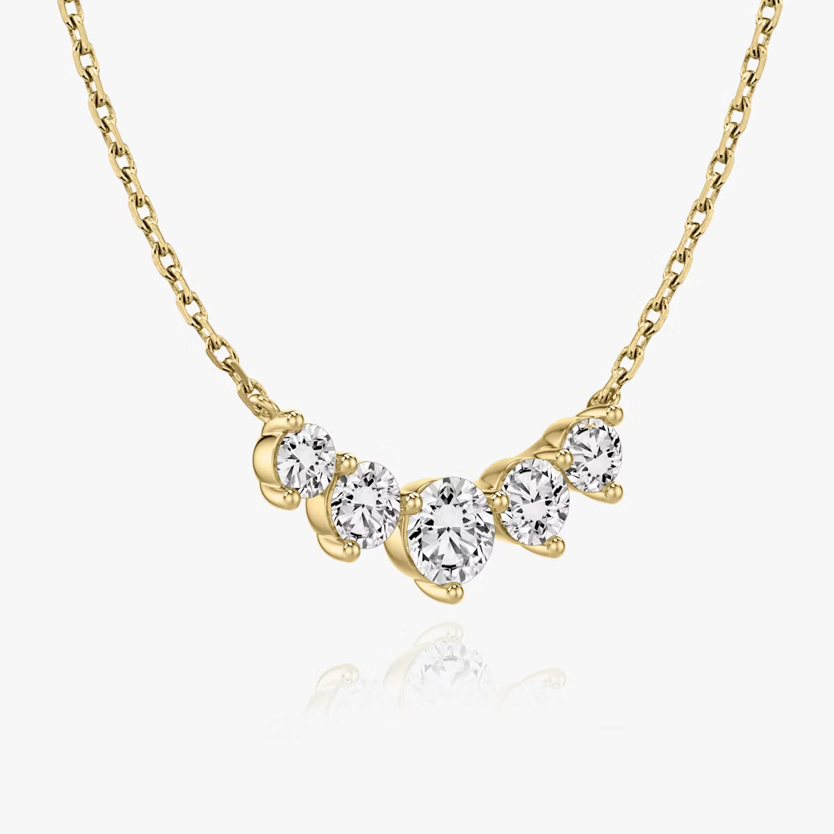Five Stone-1.2 CT Round Moissanite Necklace