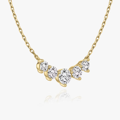 Five Stone-1.2 CT Round Moissanite Necklace