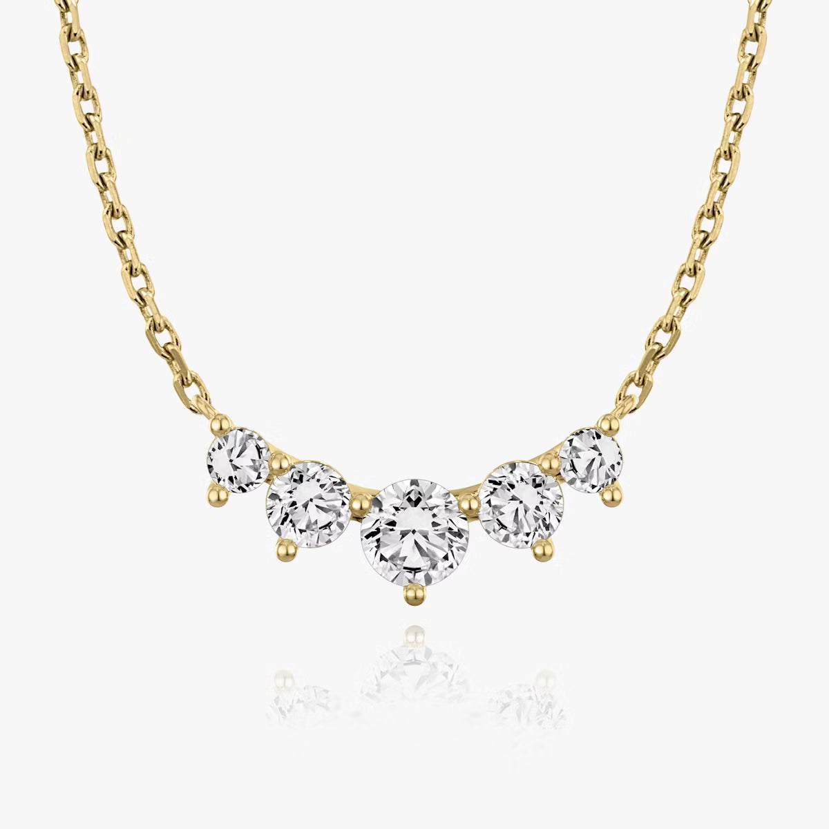 Five Stone-1.2 CT Round Moissanite Necklace