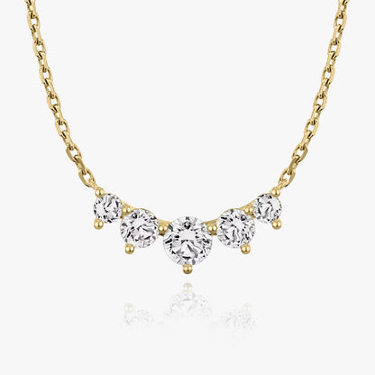 Five Stone-1.2 CT Round Moissanite Necklace