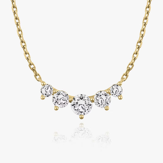 Five Stone-1.2 CT Round Moissanite Necklace