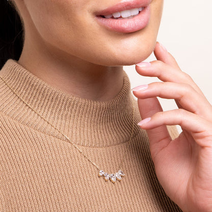 Five Stone- 3.5 CT Pear Moissanite Necklace