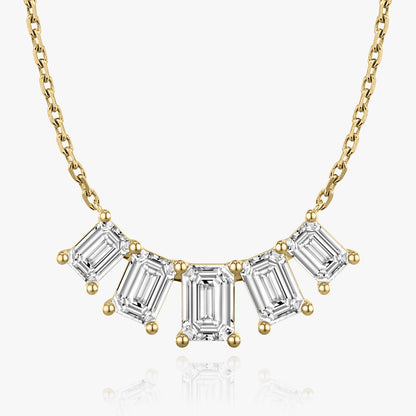 3.50 TCW Emerald Lab-Grown Diamond Five Stone Necklace 3
