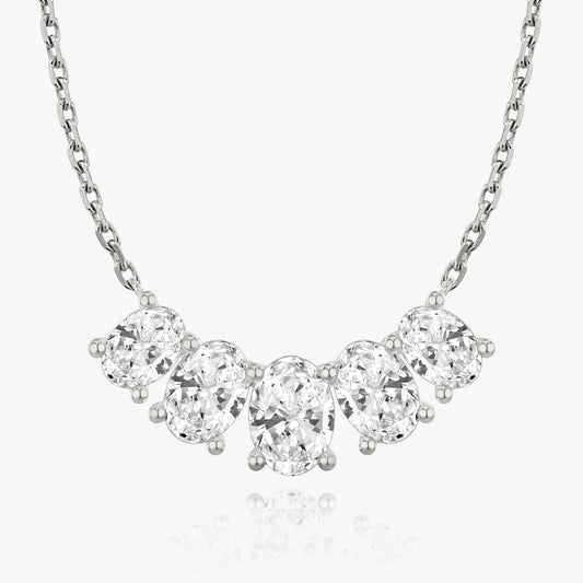 3.50 TCW Oval Lab-Grown Diamond Five Stone Necklace