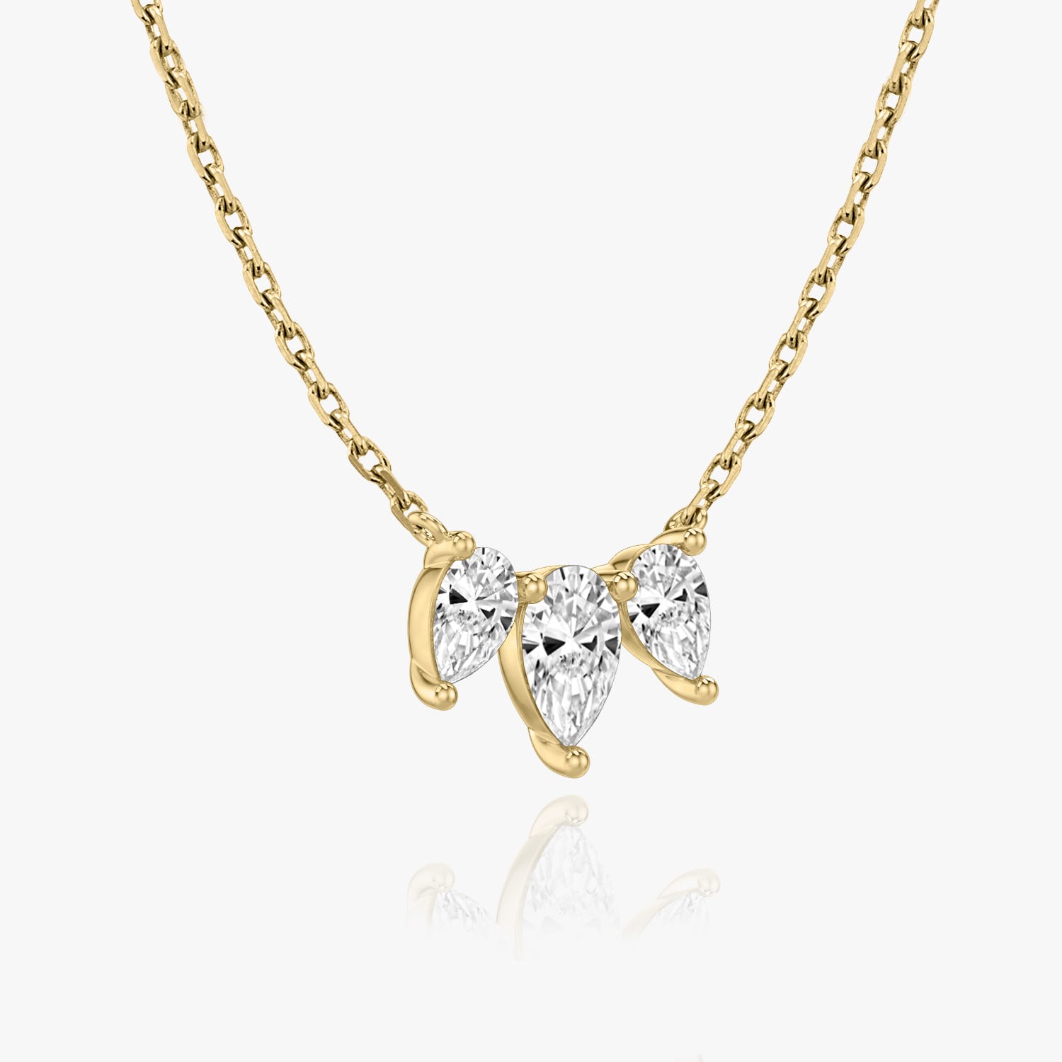 1.0 TCW Pear Lab-Grown Diamond Three Stone Necklace