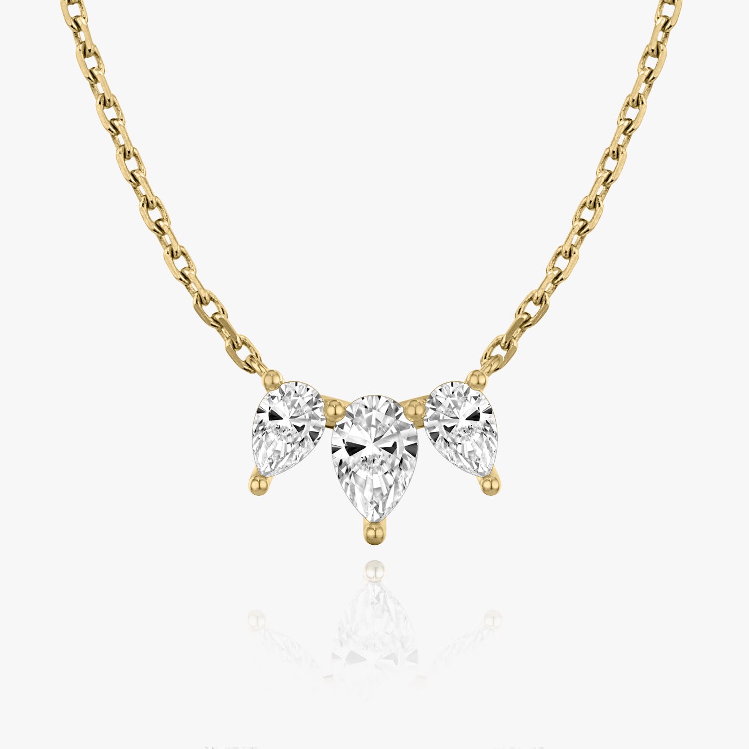 1.0 TCW Pear Lab-Grown Diamond Three Stone Necklace