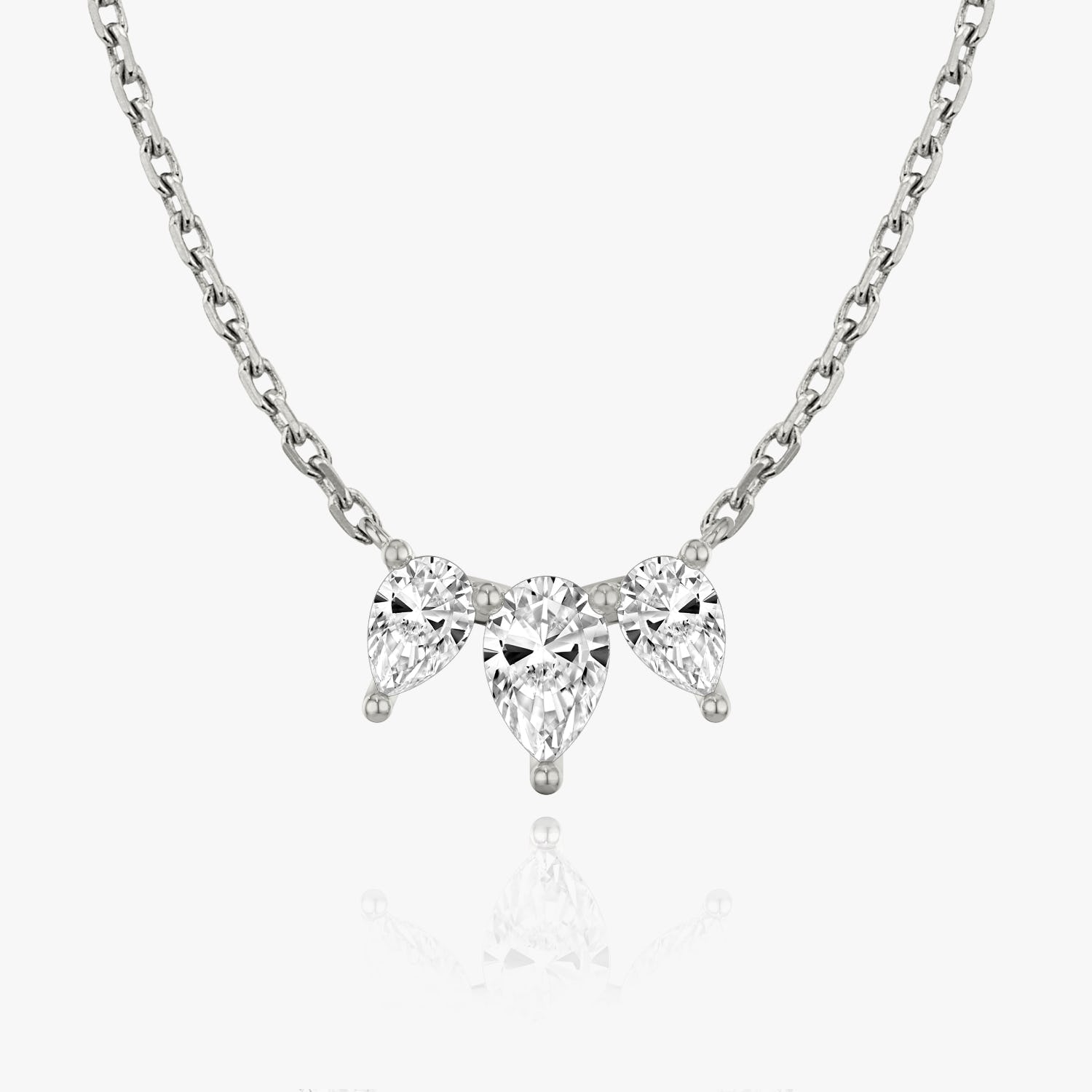 1.0 TCW Pear Lab-Grown Diamond Three Stone Necklace