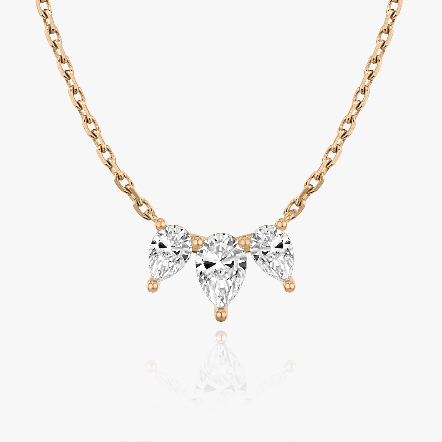 1.0 TCW Pear Lab-Grown Diamond Three Stone Necklace