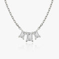 Load image into Gallery viewer, 1.0 TCW Emerald Cut Lab-Grown Diamond Tri-Stone Necklace
