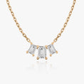 Load image into Gallery viewer, 1.0 TCW Emerald Cut Lab-Grown Diamond Tri-Stone Necklace
