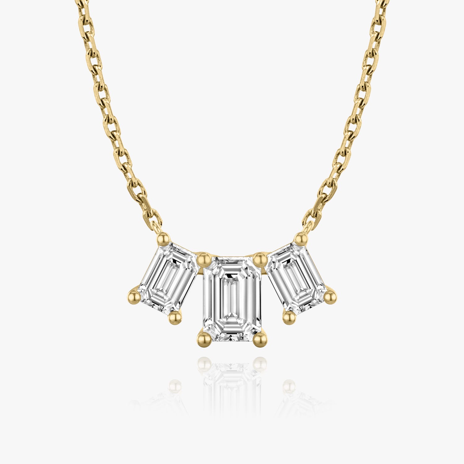 2.0 TCW Emerald-Cut Lab-Grown Diamond Trio Necklace