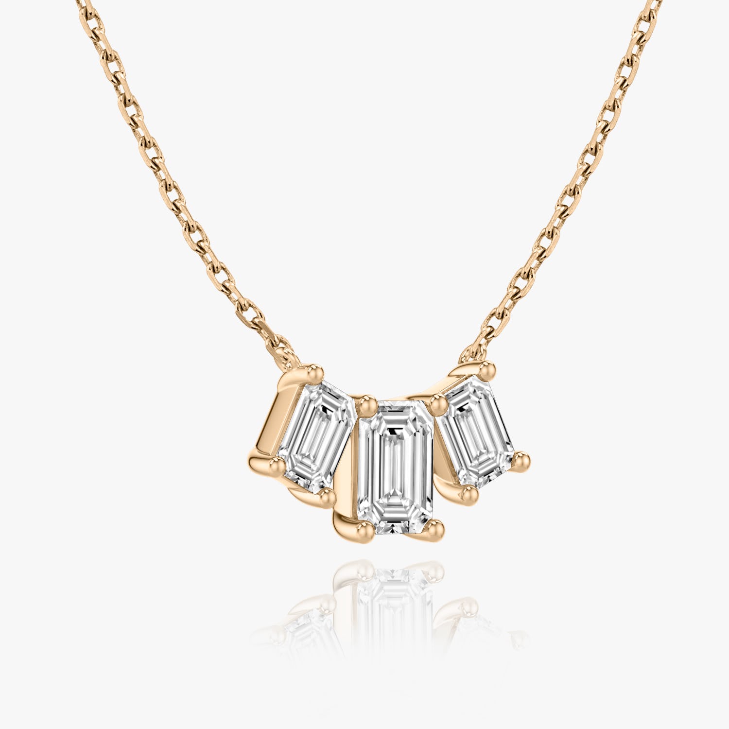 2.0 TCW Emerald-Cut Lab-Grown Diamond Trio Necklace 8