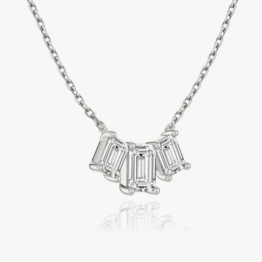 2.0 TCW Emerald-Cut Lab-Grown Diamond Trio Necklace