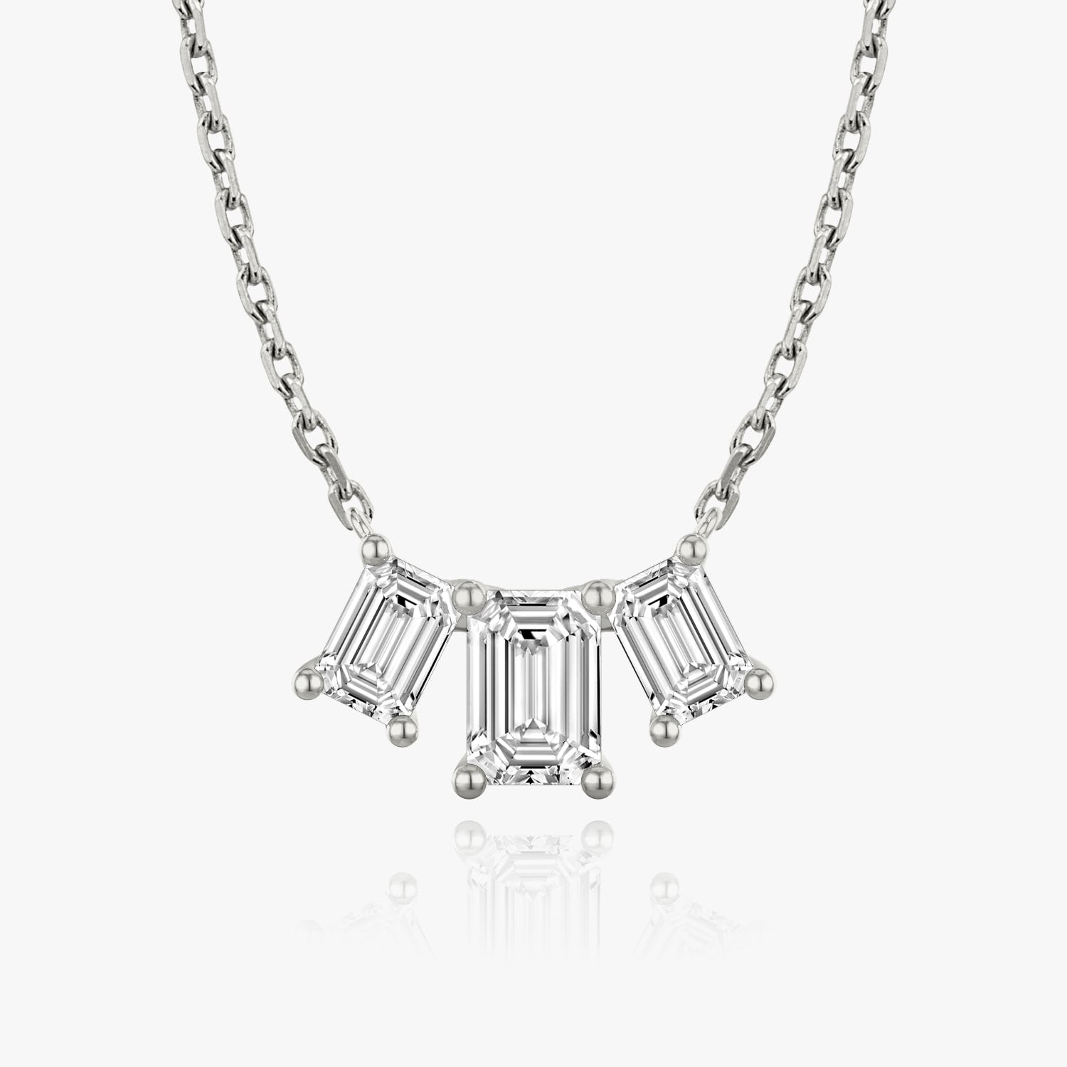 2.0 TCW Emerald-Cut Lab-Grown Diamond Trio Necklace 1