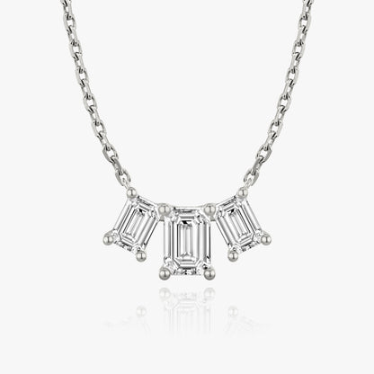 2.0 TCW Emerald-Cut Lab-Grown Diamond Trio Necklace 1